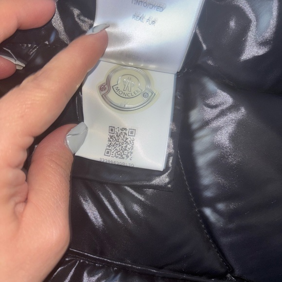 Moncler Navy Puffer Coat with Fur Hood - Picture 6 of 9